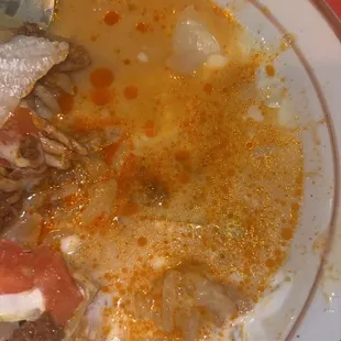 The plate was completely full of grease