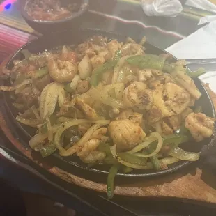 Fish, Scallops and Shrimp Fajita