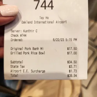 For 2 adults, $40 for a banh mi and a bowl