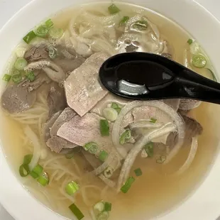 P1. House Special Pho (Rare beef, flank, brisket, tripe and meatballs)
