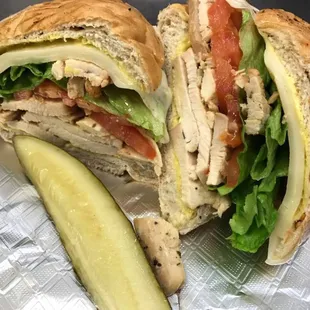 Tuesday special Rosemary garlic chicken sandwich house made honey mustard, provolone, lettuce and tomato. $9.99