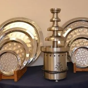 Chocolate Fountain And Serving Trays