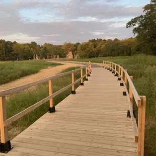 There are wooden bridges over creeks and low areas throughout the 2 and a half miles of paths.