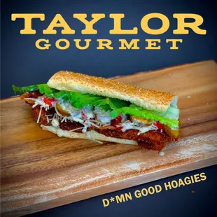 a sandwich on a cutting board