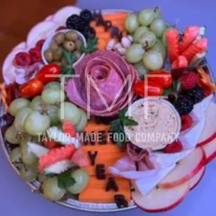 a platter of fruits and vegetables