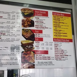 The menu