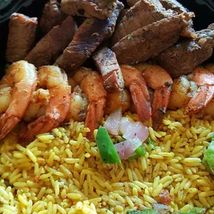 Steak &amp; Shrimp rice bowl