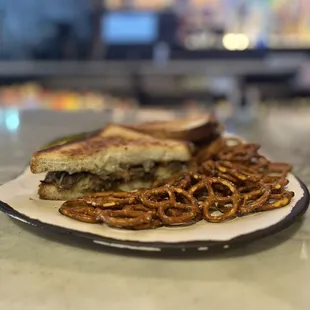 Parmesan crusted pot roast sandwich.   100% yummy!