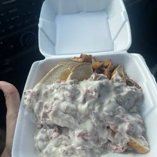 Chipped Beef over toast