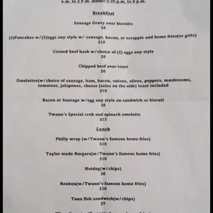 Update, June 2024 menu, operating as Taylor's Deli