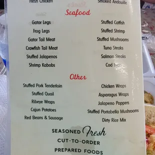 menu