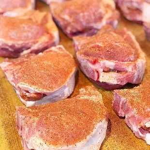 Now Selling 
Pork chops stuffed with boudin stuffing!