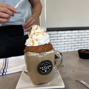 Pumpkin spice doughnut latte. A bit sweet, but definitely gave me fall vibes.