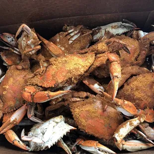 Half bushel of crabs