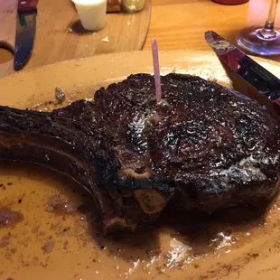 Dry aged bone-in ribeye--superb!