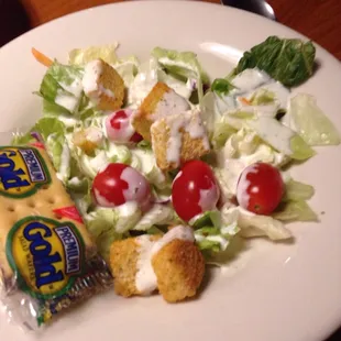 Salad with homemade ranch dressing