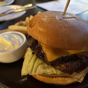 Tavern burger with truffle fries