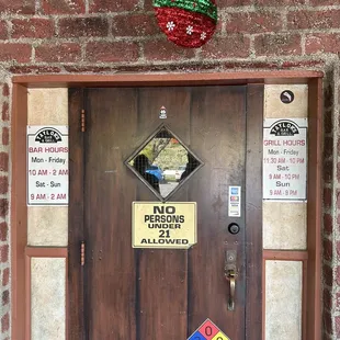 the door to the restaurant