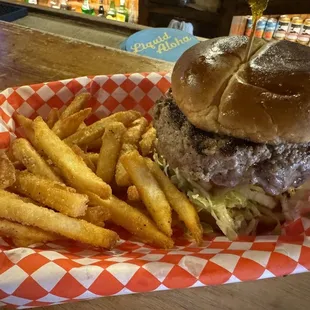 (burger medium w fries)