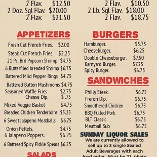 a menu for a restaurant