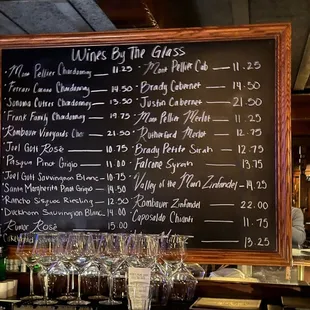 a menu on a chalkboard