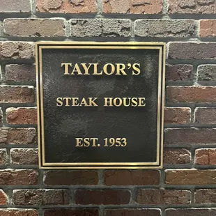 This placard is by the front door
