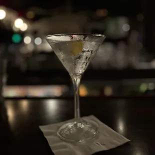 Start at the bar with a vodka martini.
