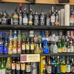 shelves full of bottles of wine