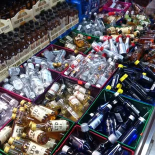 a variety of liquors