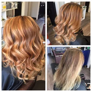 Rose gold balayage