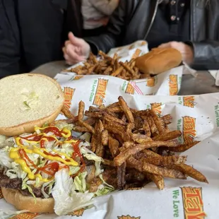 Single Cheeseburger and fries