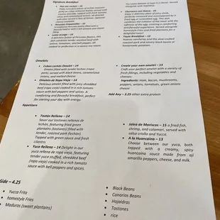 menu