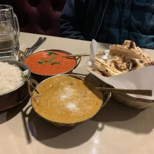 Lamb Korma and Butter Chicken