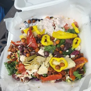 A veggie entree tasting amazing and super feeling.