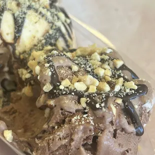 Ice Cream Sundae: Rocky Road and Vanilla