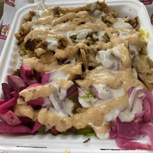 Chicken shawarma with fries
