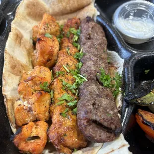 3 Meat plate. It comes with pita.