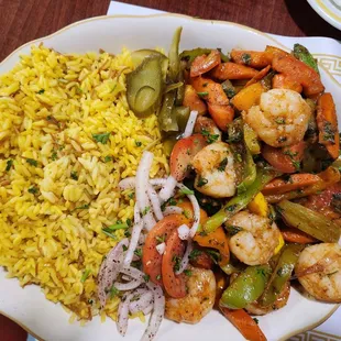Shrimp with vegetables