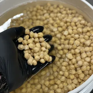 Fresh falafel in the making