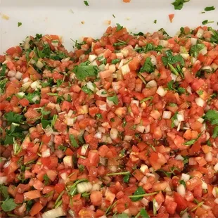 chopped tomatoes and onions