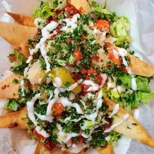 Chicken shawarma nachos