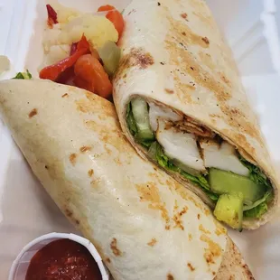 Grilled Halloumi cheese wrap