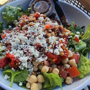 Mediterranean Salad - huge portions and huge amounts of flavor. Love the balsamic vinaigrette dressing (unusual for me)!