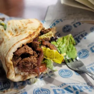 Good Gyros here! I really like this sandwich, the beef Gyro.  Nice place, clean and fast.