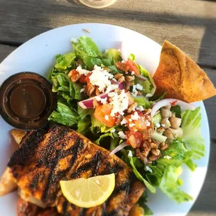 Salmon with Mediterranean Salad