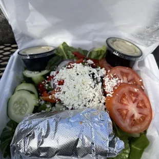 Grilled children greek salad