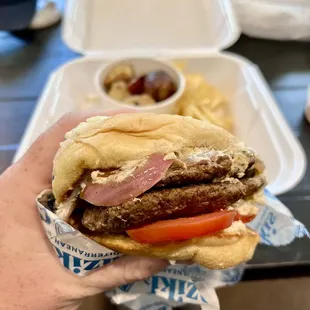 Mediterranean Lamb Burger - Not bad but didn't love it. A bit dry but the sauce helped out too.