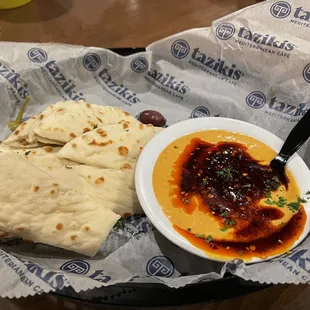 Harissa Hummus- the right amount of heat and flavor!