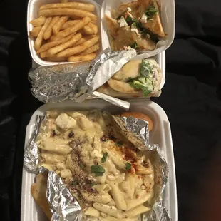 a tray of food
