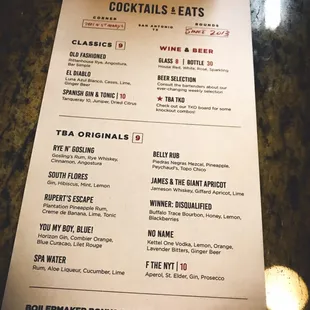 menu
